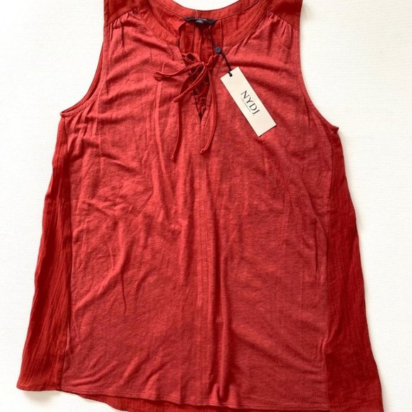 NYDJ  Lucia Lace-Up Summer Tank Top Coppertone - Picture 2 of 4